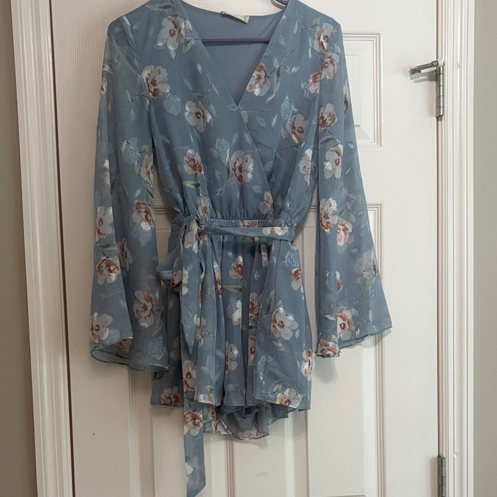 Altar'd State blue floral romper size xs